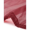 thumbnail image 5 of INSPIRE CHIC Women's Button-Front Point Collar Mesh Sheer Long Sleeve Shirt Tops L Burgundy, 5 of 6