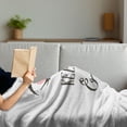 thumbnail image 3 of Valentines Day Soft Flannel Fleece Throw Blanket, Pop Culture Keep Calm Words with Heart Shaped Eye Love Theme, Cozy Plush for Indoor and Outdoor Use, 60" x 80", Charcoal Grey Pale Pink, by Ambesonne, 3 of 5