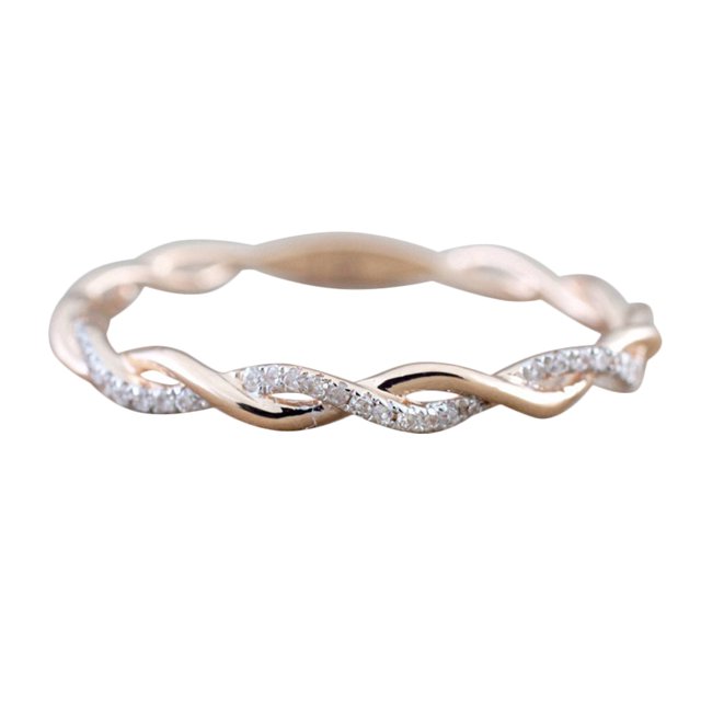 Rhinestone Ring Fried Dough Beautiful Personalized Durable Decorative Ring for Woman (Number 7)