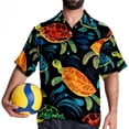 thumbnail image 4 of Turtle Seamless Men's Hawaiian Button Down Printed Short Sleeve Summer Beach Shirts, 4 of 6