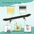thumbnail image 4 of 31'' Complete Skateboard 7 Layer Canadian Maple Double Kick Deck Skateboards Yellow white waves linear ornament Skate Board for Beginner Adult Gifts, 4 of 5