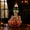 White&Orange-Red, variant on Holiway Halloween Skeleton Figurine with Storage Bowl & Candle Holder, Spooky Gothic Tabletop Decoration, Indoor Home Decor for Party