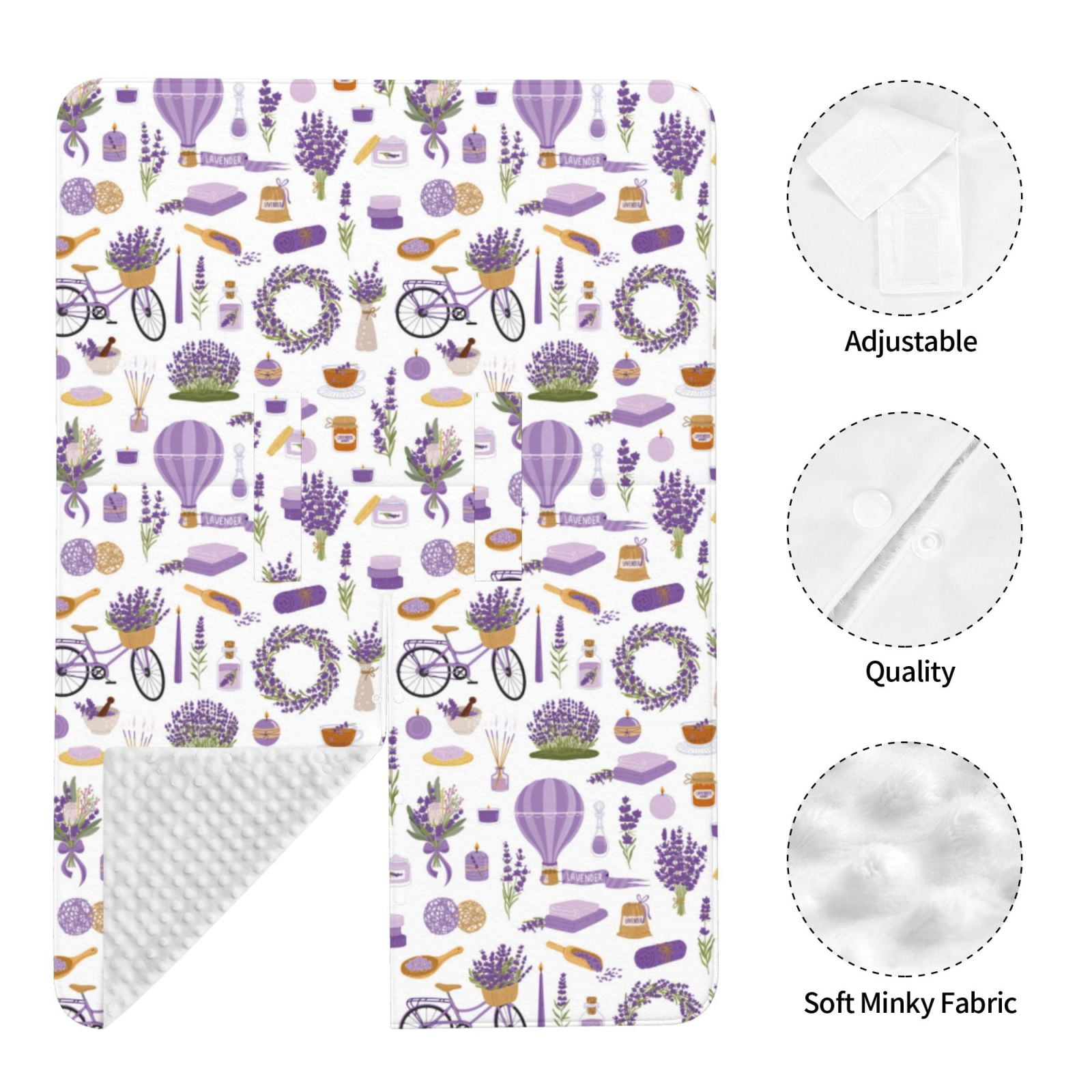 Naloa Lavender Flowers Baby Car Seat Cover, Breathable Baby Carrier Cover, Multiuse Baby Carrier Cover & Nursing Breastfeeding Cover