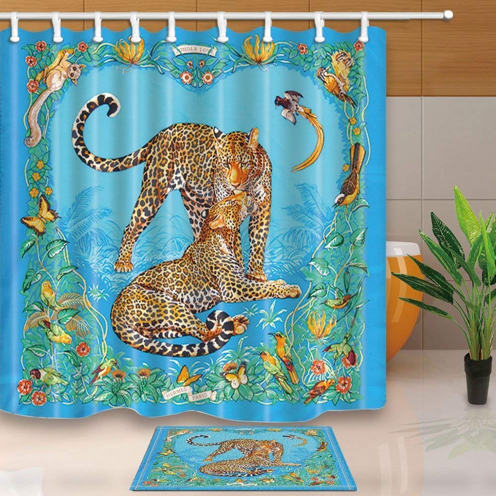 Home & Garden Oil painting snow leopard Bathroom Shower Curtain