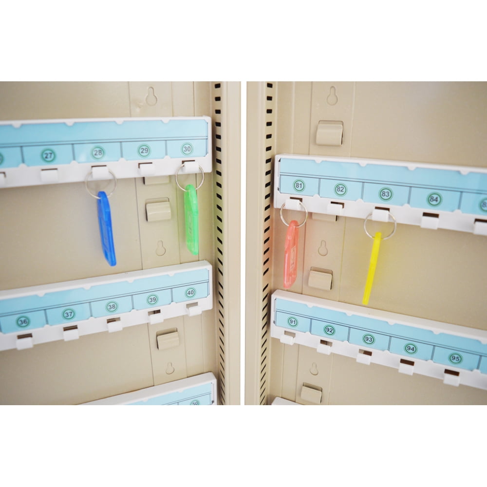 INTBUYING 100 Position Keys Safe Wall Mount Holder Cabinet Storage Hooks Lock Box Adjustable Key Organizer