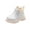White, variant on Girls Glitter Ankle Boots Winter Fashion Trendy Casual Cute Comfortable Lightweight Thick Combatants ants Shoes Side Zipper Dress Shoes Fashion Leather Booties 3-12 Years