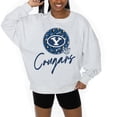 thumbnail image 3 of Women's Gameday Couture Ash BYU Cougars Premium Fleece Pullover Sweatshirt, 3 of 5