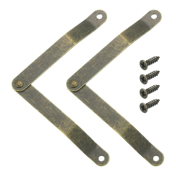 2Pcs 5.87"x0.39" Folding Lid Support Hinges, Lift Up Lid Stay Hinge with Screws, Bronze