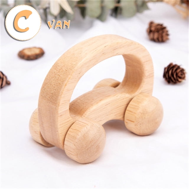 Fiudx Liquidación de ofertas flash Hagamos juguetes de madera para coches Sonajero de madera Coches de juguete Coche de juguete ecológico de madera