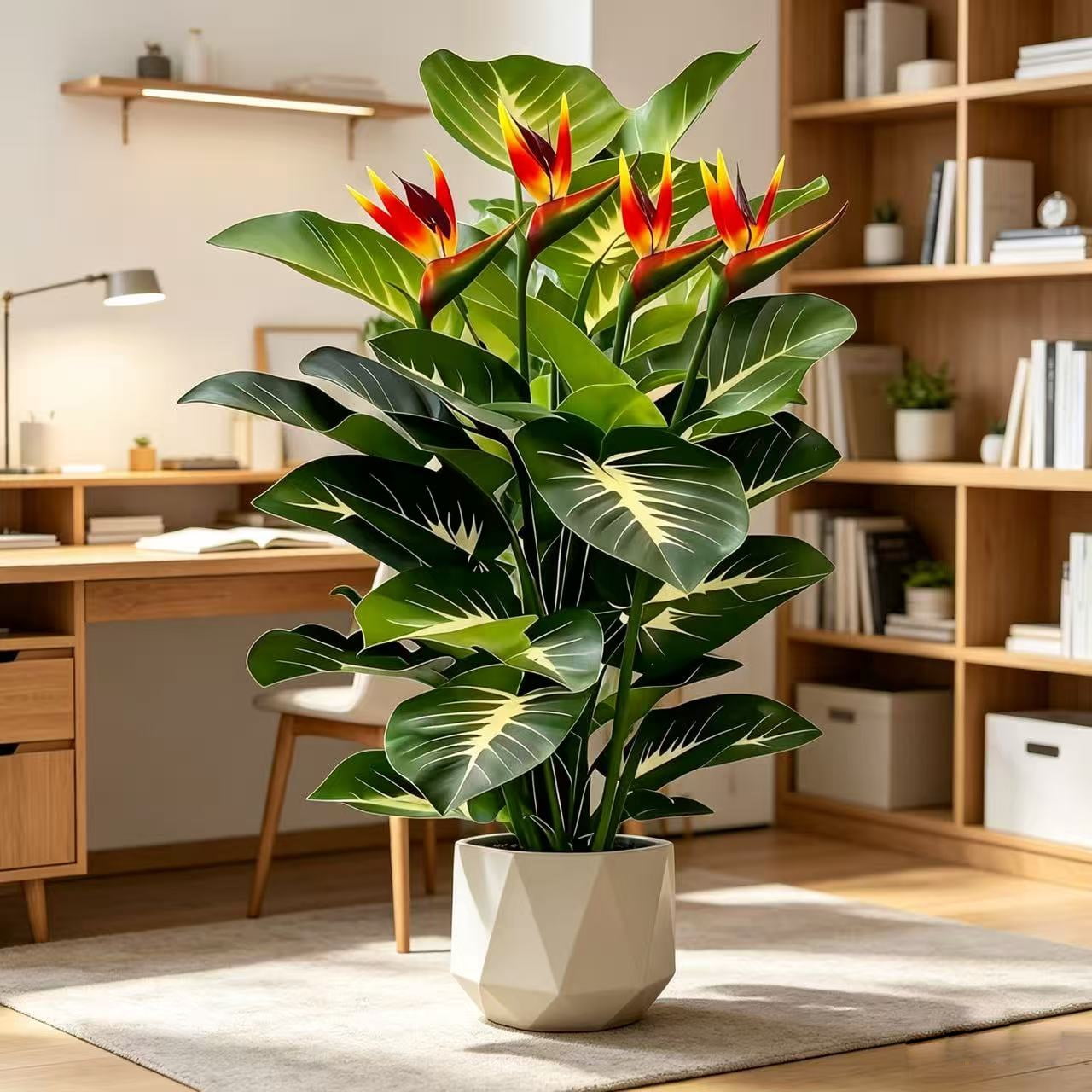 23.62 Inch Artificial Bird of Paradise Plant 2 Pack - Faux Tropical Strelitzia with Flowers, UV Resistant, No Pot Included, for Home Office Living Room Indoor Outdoor Decor