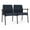 Adler-Castillo Blue, variant on Mystic Reception Waiting 2-Seat Tandem Seating / Black Steel / Gray / Gray