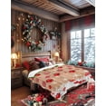 thumbnail image 4 of Red Christmas Balls Flannel Blanket for Bed,Travel and Camping, Berry Candy Socks Vintage Wood Grain Super Soft Cozy Blanket for All Seasons 60" x 80", 4 of 6