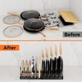 thumbnail image 4 of Expandable Pot and Pan Organizer 7-Compartment - Adjustable Customizable Design with Spacious Dividers for Pots, Pans, Cookware, and Bakeware Perfect for Cabinet, Kitchen Countertop, Pantry Storage, 4 of 8