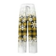 thumbnail image 5 of Fabrcox Christmas Pajama Pants for Men Christmas Snowflake Printed Drawstring Pj Pants with Pockets Casual Elastic Waist Straight Leg Lounge Bottoms, White 2XL, 5 of 6