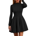thumbnail image 1 of Vestido PRETTYGARDEN 2025 de manga larga, corte en A, negro, talla pequeña, 1 of 8