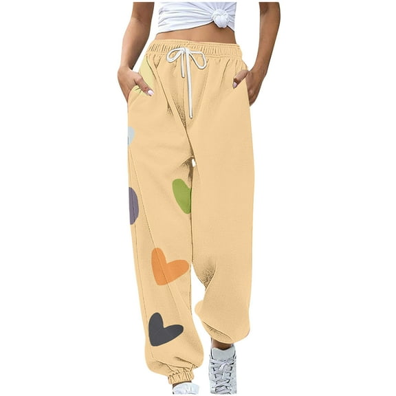 WMTBSRSW Women's Sweatpants 2025 Trendy Cute Graphic Baggy Sweatpants High Waisted Drawstring Joggers with Pockets
