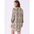 thumbnail image 4 of DARING DIVA Women's Striped Button Down Long Sleeve Pajama Dress S Black Stripe, 4 of 6