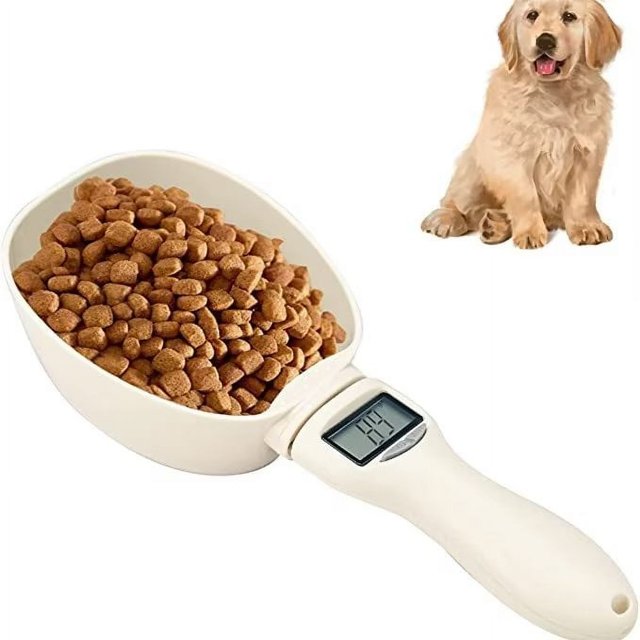 1 Uds cuchara medidora de comida para mascotas, cuchara medidora Digital de cocina para perros y gatos, cuchara medidora precisa de comida para perros, máximo 800g oso de fresa Electrónica