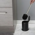 thumbnail image 5 of Black Toilet Brush Set with Stainless Steel Handle, Folding Lid and Removable Insert - Compact Design for Modern Bathrooms, 5 of 8