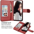 thumbnail image 7 of NJJEX Wallet Case for Samsung Galaxy A03S A12 A13 A14 A23 A32 A51 A52 A53 A54 5G Case,[9 Card Slots] PU Leather Credit Holder Folio Flip [Detachable] Kickstand Lanyard Magnetic Phone Cover [Wine Red], 7 of 7