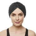 thumbnail image 3 of Beemo Womens Swim Cap Bathing Turban-Polyester Twisted Pleated Turban Head Cover - reg8894-black, 3 of 3