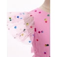 thumbnail image 5 of IBTOM CASTLE Kids Girls Princess Tulle Tutu Dress Flutter Sleeve Star Glitters Rainbow Birthday Party Pageant Summer Dresses 4-5 Years Pink Polka Dots, 5 of 8