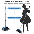 thumbnail image 3 of Broom and Dustpan Set with 52-inch Adjustable Handle, Hair Cleaning Dustpan Teeth, Home Kitchen Office Floor Cleaning Combo, Grey and White, 3 of 7