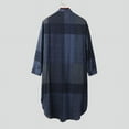 thumbnail image 4 of Men's Vintage Plaid Print Kaftan Robe Long Sleeve Lapel Loose Midi Shirt, 4 of 4