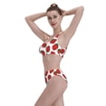 thumbnail image 6 of Picia Hand Drawn Strawberry Women's High Waisted Bikini Scoop Neck Swimsuit Two Pieces Bathing Suit-Small, 6 of 8