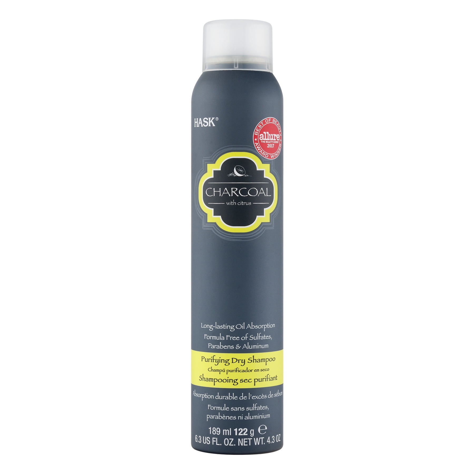 Hask Purifying Dry Shampoo Charcoal With Citrus, 6.3 FL OZ, Net Weight