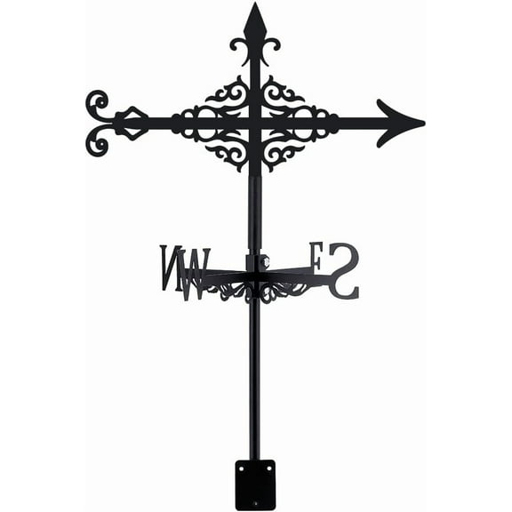 1set Arrow Weather Vane Arrow Pattern Weathervanes Black Metal Wind Vanes Animal Wind Vanes for Outside Weathervane for Farmhouse Garden Outdoor Yard Roof Shed Paddock Decoration Black