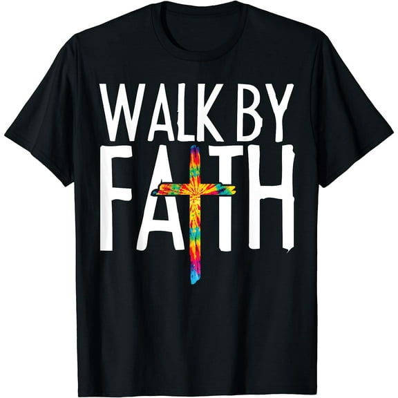 Christian Quote for Men Women Not by Sight Walk by Faith T-Shirt Black X-Large