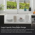 thumbnail image 6 of 33"x18" White Fireclay Farmhouse Double Basin Kitchen Sink with Basket Strainer and Bottom Grid, 6 of 7