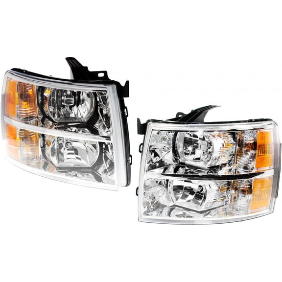 For Chevy Silverado 1500 Headlight Assembly 2009-2013 Pair Driver and Passenger Side Hybrid For GM2502280 | 22853027