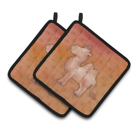 

Caroline s Treasures Polkadot Camel Watercolor Pair of Pot Holders