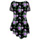 thumbnail image 5 of Camiseta de manga corta informal con cuello redondo y retazos de encaje asimétrico Summmer para mujer de talla grande Pompotops hkajfhjk463514, 5 of 6