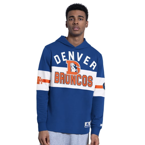 Men's Starter  Blue Denver Broncos Fullback Jersey Hoodie