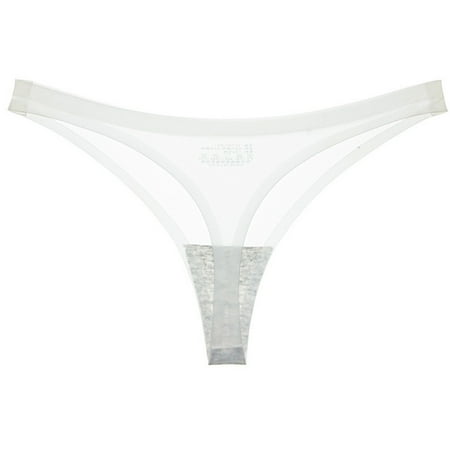 VerPetridure Thongs for Women Pack Cotton Underwear Sexy Panties for Women Fashion Female Underwear Sexy Transparent Ice Silk Low Waist Seamless T-thong