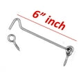 thumbnail image 3 of Wideskall 6" inch Heavy Duty Zinc Plated Wire Gate Hook and Eye Latch Pack of 4, 3 of 4