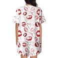 thumbnail image 6 of Fotbe Red Lips Print Pajama Set for Women 2 Piece Loungewear Short Sleeve Tops and Shorts Set Soft Sleepwear-Medium, 6 of 7