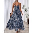 thumbnail image 2 of Vestido Largo Casual Con Estampado Azul Marino Para Mujer, 2 of 30