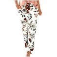 thumbnail image 2 of Roncen Women's Floral Printed Jogger Pants - Elastic Waist Casual Trousers with Cuffed Hem & Functional Side Pockets | Comfortable Lounge Wear, 2 of 5