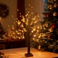 thumbnail image 3 of Shoreew 22" Berry Blossom Twinkling Tree with Lights 24 LED Lighted Branches Artificial Christmas Tabletop Bonsai Lamp for Living Room Bedroom Home Decor, 3 of 7