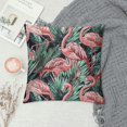 thumbnail image 2 of Orinice Flamingos Palm Leaves Decorative Throw Pillow Cover for Home Couch Living Room Sofa Square Summer Printed on Both Sides 1PC 12x12in, 2 of 5