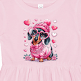 thumbnail image 4 of Inktastic Cute Dachshund with Heart Glasses and Pink Girls Baby Dress, 4 of 5