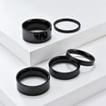thumbnail image 3 of PAURO Unisex Stainless Steel Minimalist Polished Finish Pipe Cut Flat Dome Wedding Band Ring 10mm Black Size 12, 3 of 4