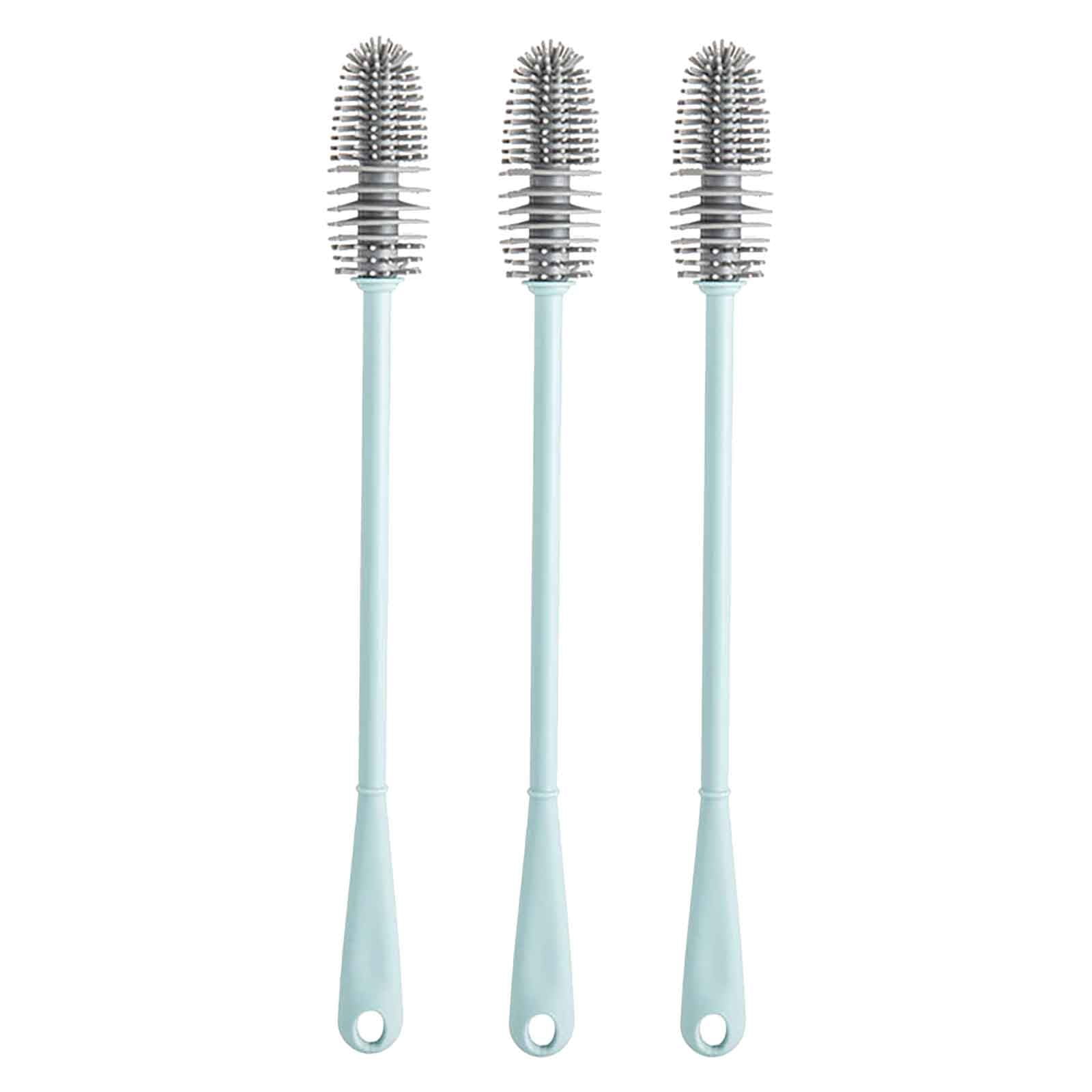 3PCS Cup Cleaning Brush Silicone Bottle Brush Soft Silicone Bristles for Breast Pumps, Breast Milk Collectors, Baby Bottles, Teats, Breastmilk Storage Bags, Bottle Scrubber