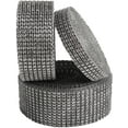 thumbnail image 1 of 10 Yards Diamond Sparkling Rhinestone Mesh Ribbon Roll for Arts & Crafts, Event Decorations, Wedding Cake, Birthdays, Baby Shower (Gray, 2cm(4 Rows) X10YD), 1 of 5