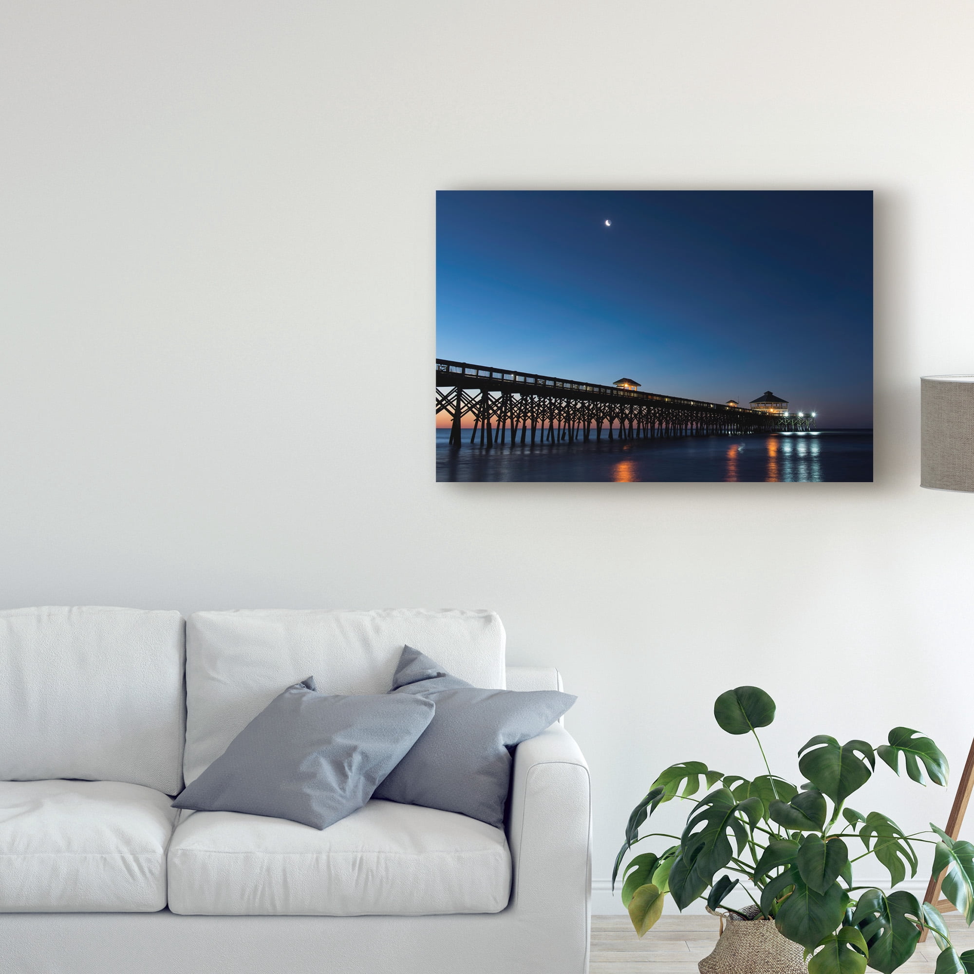 Trademark Fine Art 'Moon at Folly Beach' Canvas Art by Danny Head