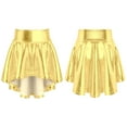 thumbnail image 2 of renvena Kids Girls Metallic Irregular High-Low Flared Skater Skirt Athletic Scooter Dance Skirts, 2 of 7